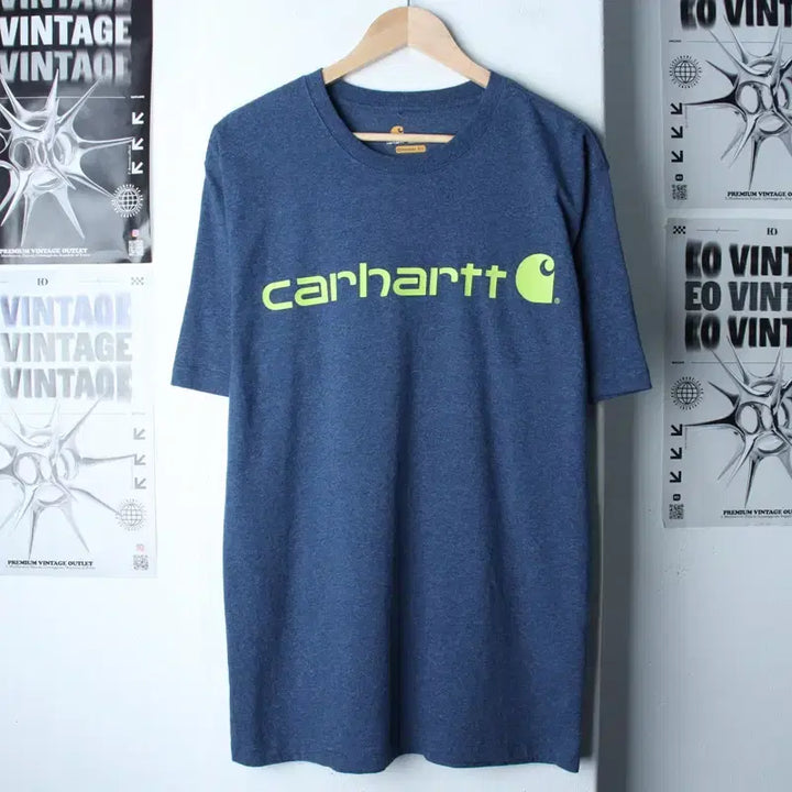 [BUNJANG] Carhartt Big Logo Short Sleeve T-Shirt Blue / (S-L) 칼하트 반팔 티셔츠 빅로고 블루 올드스쿨-759C