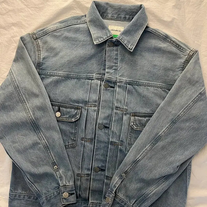 [BUNJANG] Khakis Two-Pocket Selvedge Denim Jacket Light Blue M / 카키스 투포켓 셀비지 데님 자켓 라이트 블루 M