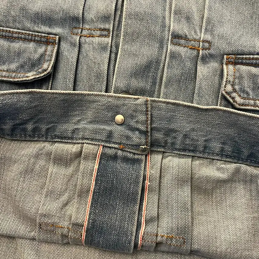 [BUNJANG] Khakis Two-Pocket Selvedge Denim Jacket Light Blue M / 카키스 투포켓 셀비지 데님 자켓 라이트 블루 M