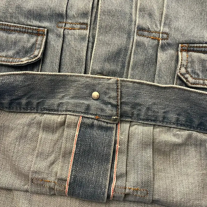 [BUNJANG] Khakis Two-Pocket Selvedge Denim Jacket Light Blue M / 카키스 투포켓 셀비지 데님 자켓 라이트 블루 M