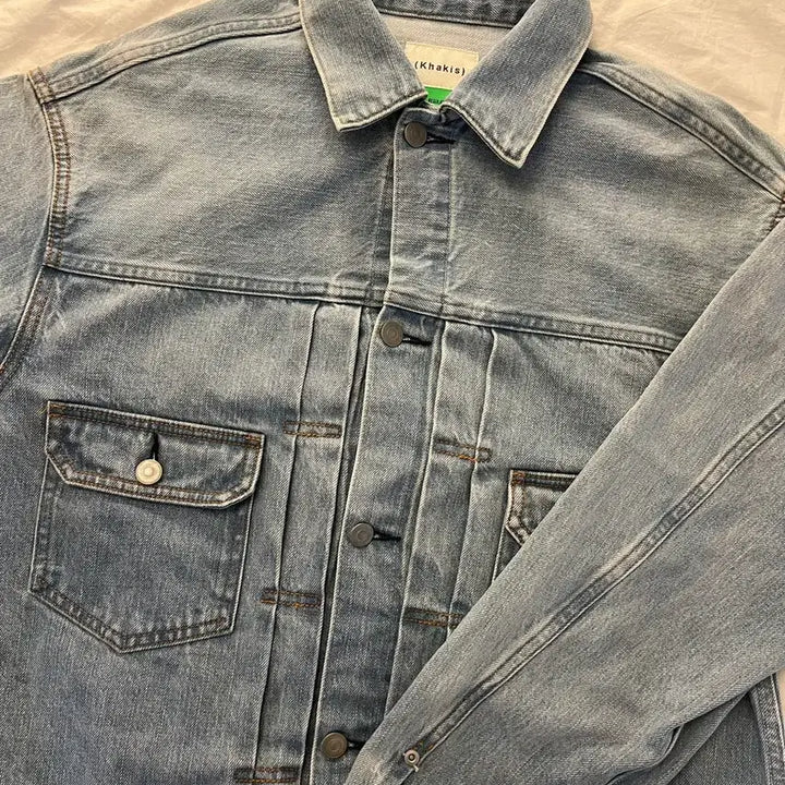 [BUNJANG] Khakis Two-Pocket Selvedge Denim Jacket Light Blue M / 카키스 투포켓 셀비지 데님 자켓 라이트 블루 M