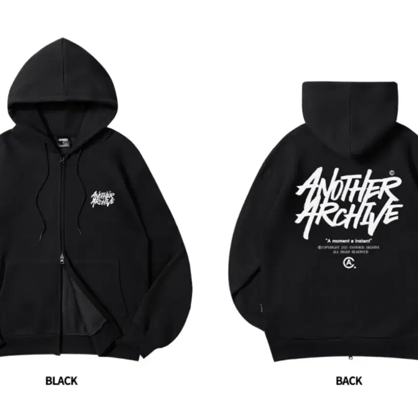 [BUNJANG] Another Archive Black Hoodie Zip-up / 어나더아카이브 블랙 후드집업