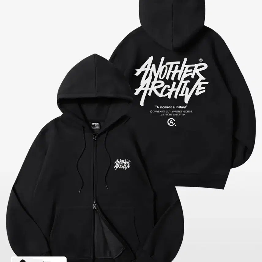 [BUNJANG] Another Archive Black Hoodie Zip-up / 어나더아카이브 블랙 후드집업