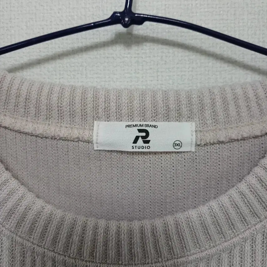 [BUNJANG] Ribbed Knit Sweatshirt T-Shirt / 알(R) 골지 니트 맨투맨 티셔츠