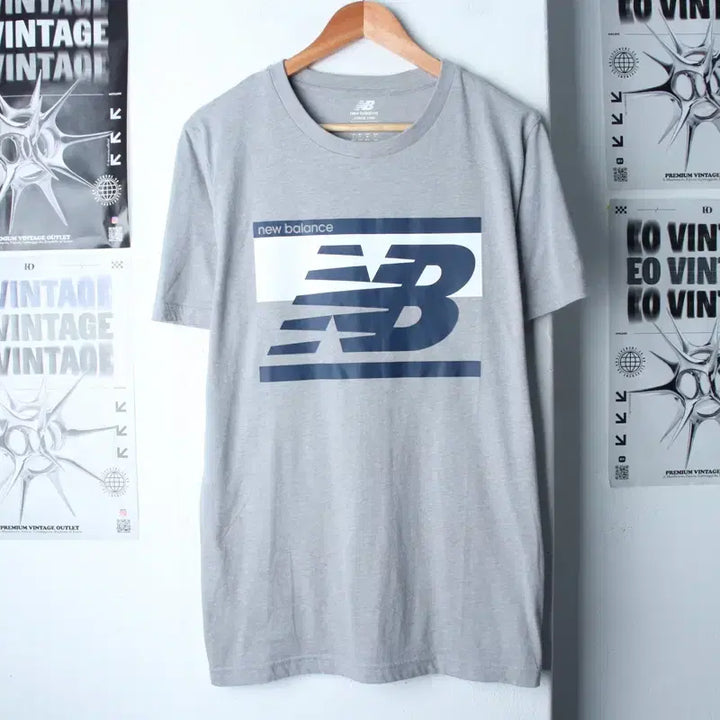 [BUNJANG] New Balance Big Logo T-Shirt XL Grey Old School / (XL) 뉴발란스 반팔 티셔츠 빅로고 그레이 올드스쿨-75A0