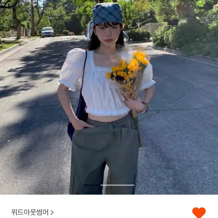 [BUNJANG] Without Summer Puff Blouse Ivory / 위드아웃썸머 퍼프 블라우스