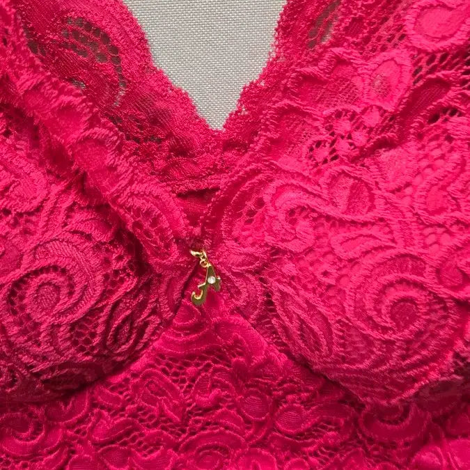 [BUNJANG] Lace Built-in Hot Pink Running Tank Top M / 레이스 내장형 핫핑크 런닝M
