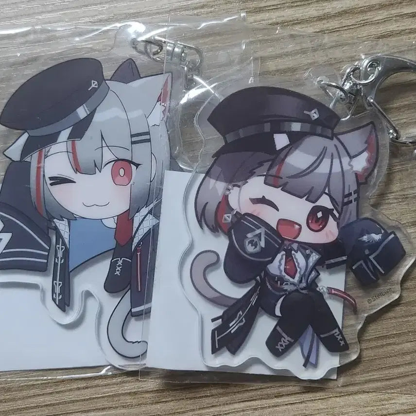 [BUNJANG] Nenekomashiro Acrylic Keychain Set (2 Types) / 스텔라이브 네네코마시로 아크릴 키링 2종