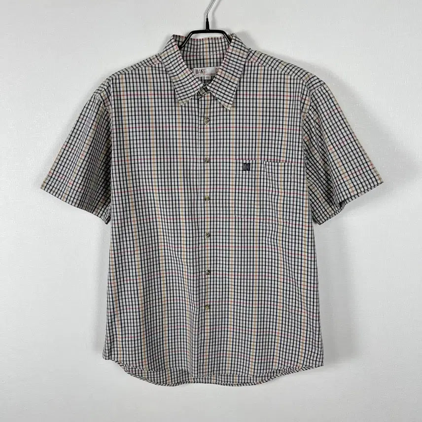 [BUNJANG] Daks Oversized Fit Check Pattern Short Sleeve Shirt / 닥스 오버핏 체크 반팔 셔츠 남방 빈티지 남100 L 라덴 빈티지