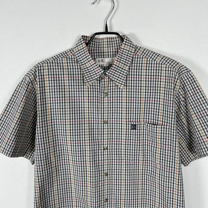 [BUNJANG] Daks Oversized Fit Check Pattern Short Sleeve Shirt / 닥스 오버핏 체크 반팔 셔츠 남방 빈티지 남100 L 라덴 빈티지