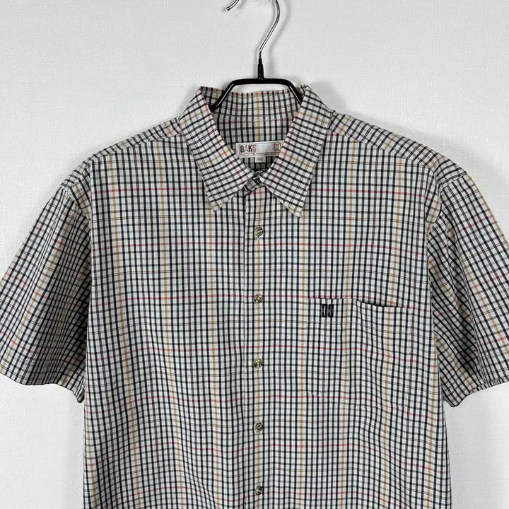 [BUNJANG] Daks Oversized Fit Check Pattern Short Sleeve Shirt / 닥스 오버핏 체크 반팔 셔츠 남방 빈티지 남100 L 라덴 빈티지
