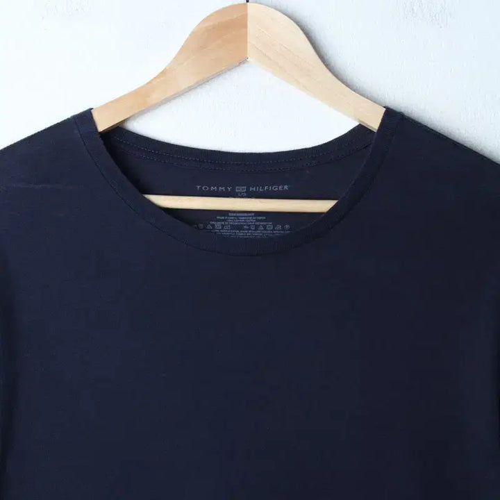 [BUNJANG] Tommy Hilfiger Basic T-Shirt Navy / (L-XL) 타미힐피거 반팔 티셔츠 네이비 무지 기본-75A7