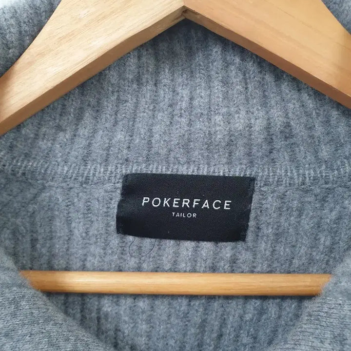 [BUNJANG] Poker Face Gray Knit Zip-Up Cardigan / 포커페이스 그레이 니트 집업 가디건
