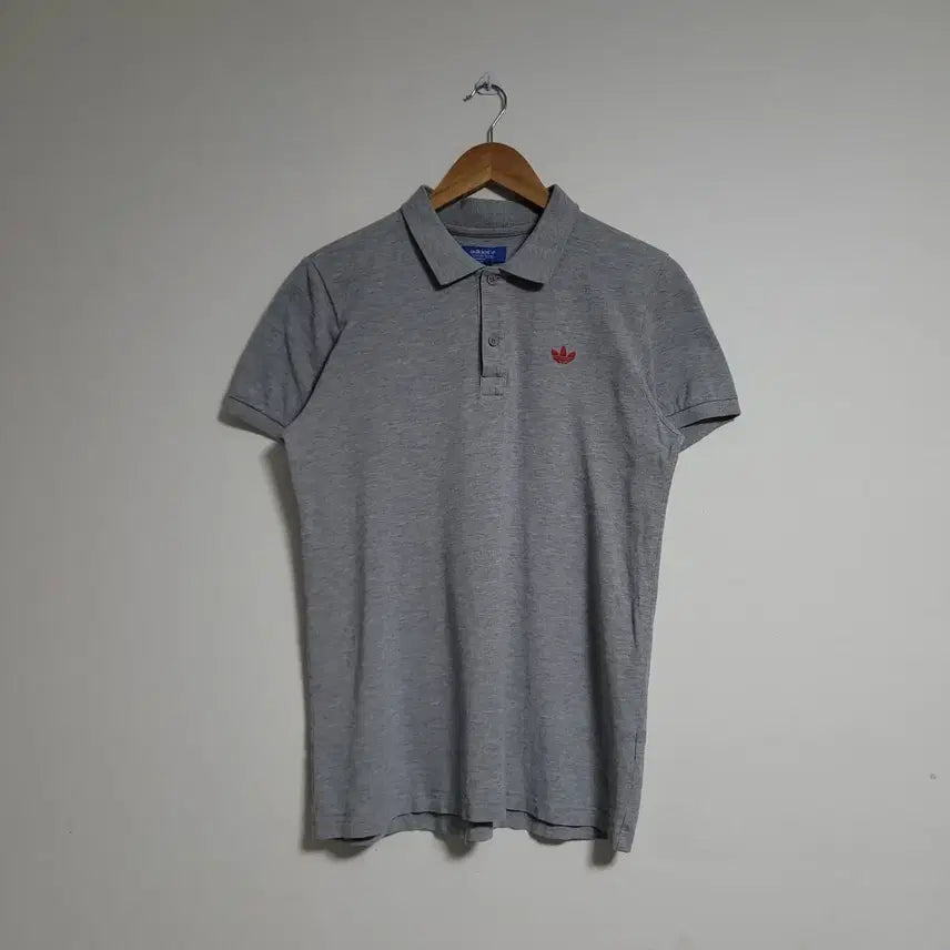 [BUNJANG] Adidas Grey Short Sleeve Polo T-Shirt / (100) ADIDAS 아디다스 그레이 반팔 폴로 카라 티셔츠