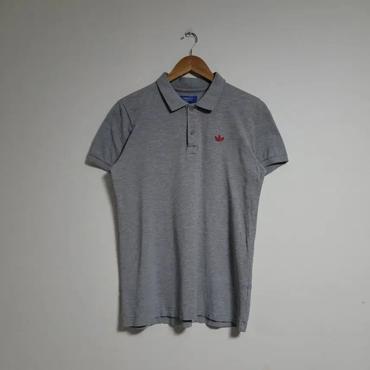 [BUNJANG] Adidas Grey Short Sleeve Polo T-Shirt / (100) ADIDAS 아디다스 그레이 반팔 폴로 카라 티셔츠
