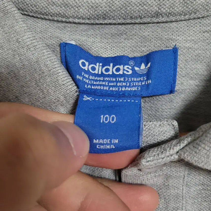 [BUNJANG] Adidas Grey Short Sleeve Polo T-Shirt / (100) ADIDAS 아디다스 그레이 반팔 폴로 카라 티셔츠