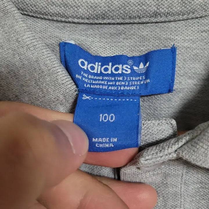 [BUNJANG] Adidas Grey Short Sleeve Polo T-Shirt / (100) ADIDAS 아디다스 그레이 반팔 폴로 카라 티셔츠