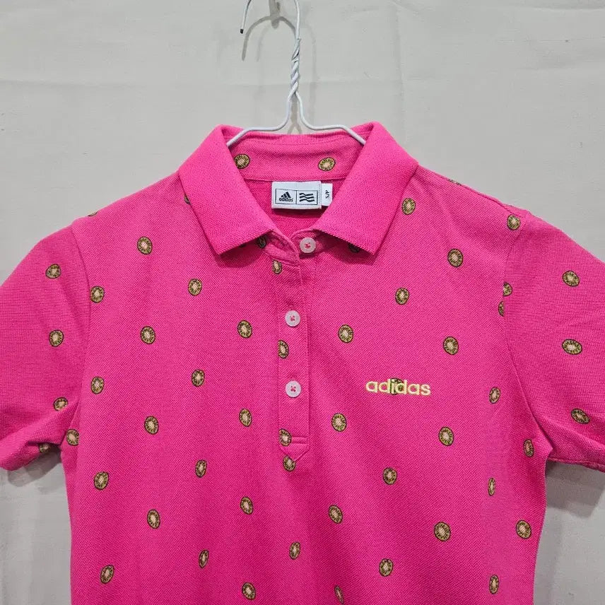 [BUNJANG] Adidas Pink Pattern Short Sleeve T-Shirt Size S / 아디다스 핑크색 패턴 반팔 S