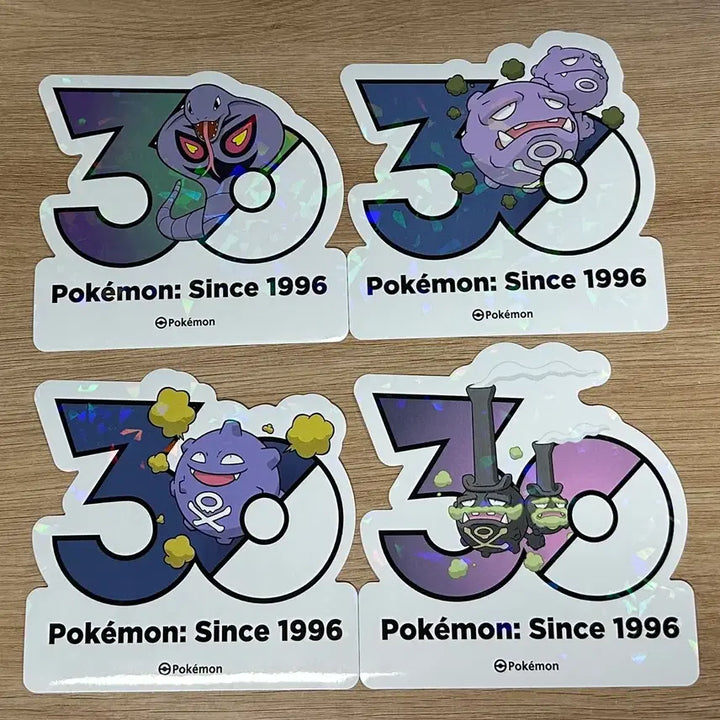 [BUNJANG] Pokemon 30th Anniversary Holographic Sticker Set: Arbok, Koffing, Weezing, Galarian Weezing / [포켓몬 30주년 기념 로고 스티커]아보크,또가스,또도가스,질퍽이