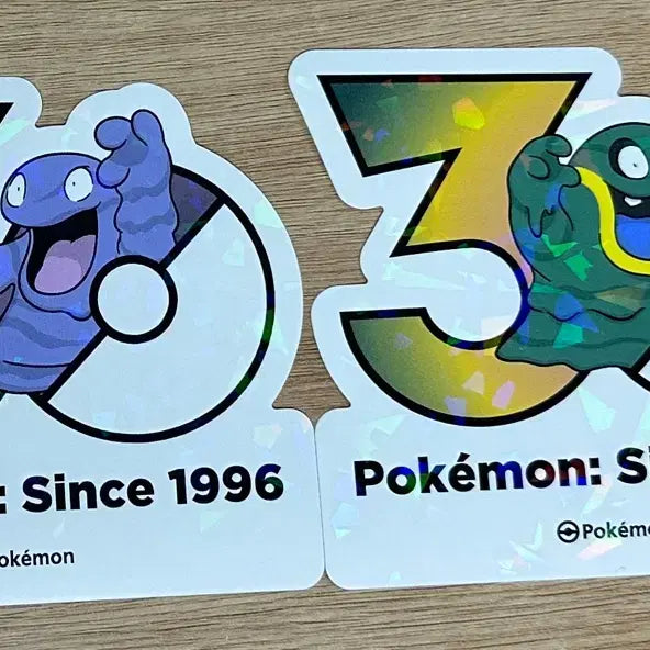 [BUNJANG] Pokemon 30th Anniversary Holographic Sticker Set: Arbok, Koffing, Weezing, Galarian Weezing / [포켓몬 30주년 기념 로고 스티커]아보크,또가스,또도가스,질퍽이