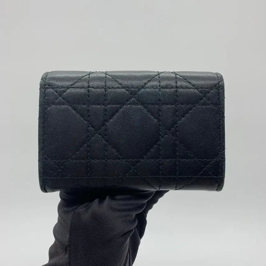 [BUNJANG] Dior Joly Glossy Pearl Embellished Card Holder Black / 267001672 디올 졸리 글리신 진주 장식 카드지갑 블랙