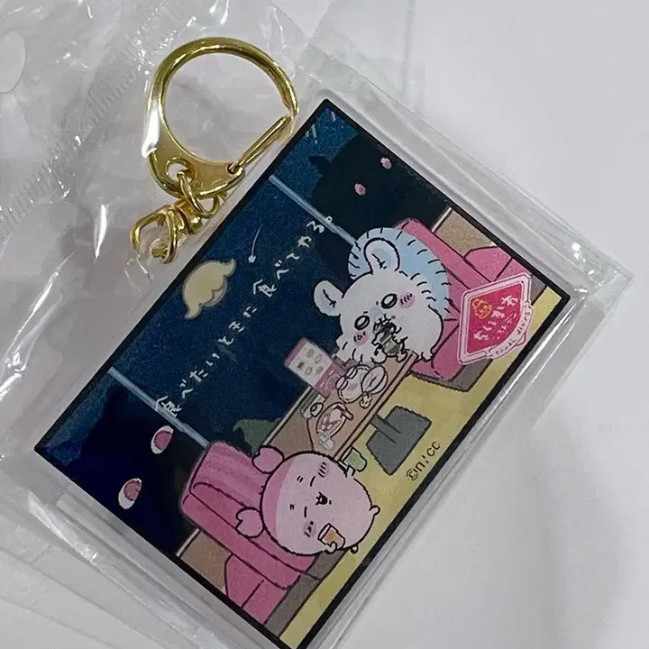 [BUNJANG] Chiikawa Restaurant Lenticular Keychain Momonga Kani Anoko / 치이카와 레스토랑 렌티큘러 키링 모몽가 카니 아노코
