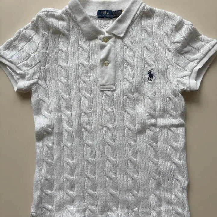[BUNJANG] Polo Ralph Lauren Cable Knit Short Sleeve Polo White XS / [정품] 폴로 랄프로렌 케이블 니트 반팔 PK 화이트 XS ,26년2구매