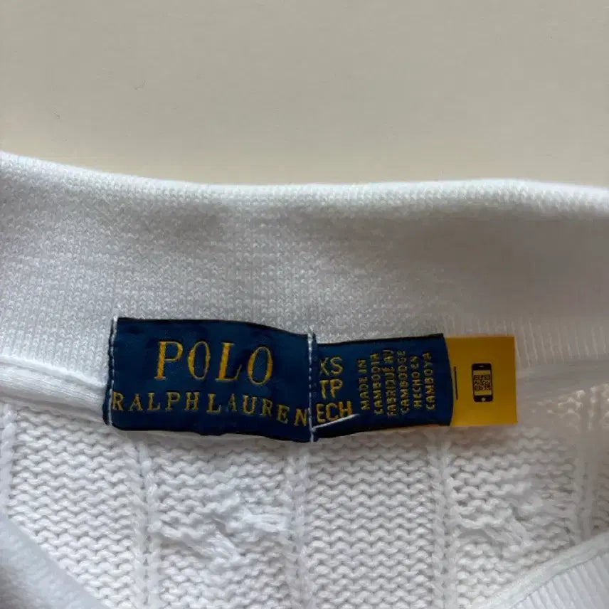 [BUNJANG] Polo Ralph Lauren Cable Knit Short Sleeve Polo White XS / [정품] 폴로 랄프로렌 케이블 니트 반팔 PK 화이트 XS ,26년2구매