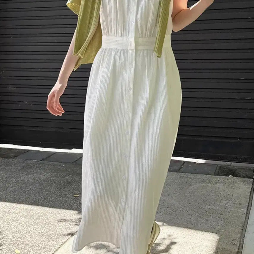 [BUNJANG] Slowand Lev Cotton Pintuck Long Dress / 슬로우앤드 레브 코튼핀턱 롱원피스 새상품