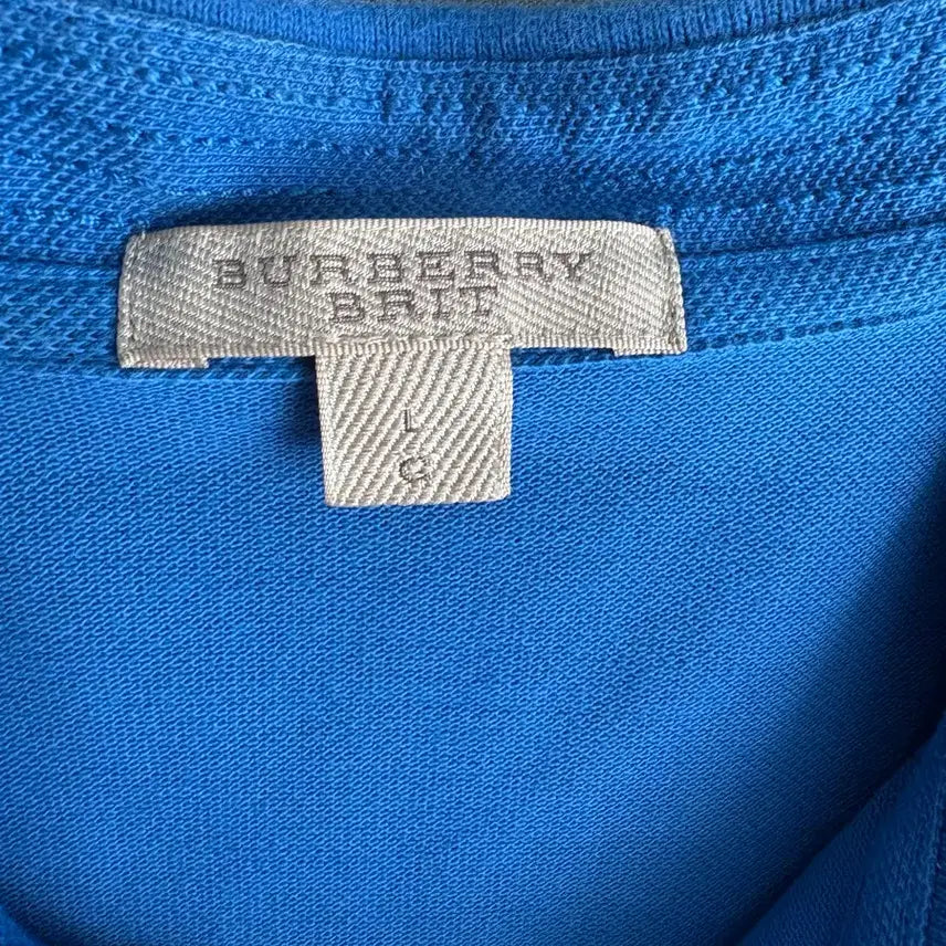[BUNJANG] Burberry Sky Blue Polo T-Shirt L / 버버리 스카이블루 카라티 L
