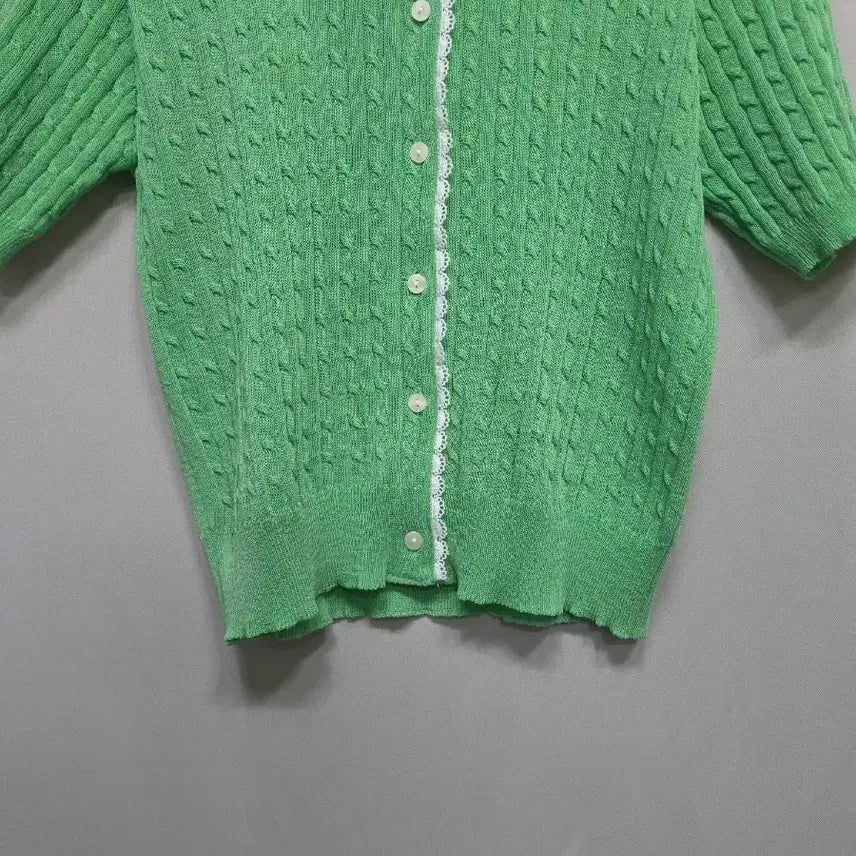 [BUNJANG] Round Neck Knit Short Sleeve Cardigan / round 니트 반팔 가디건
