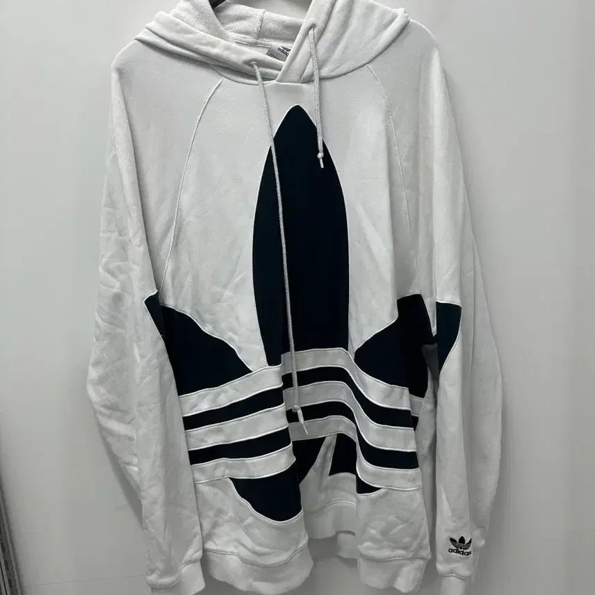 [BUNJANG] Adidas Big Logo Hoodie White 110 / [만원 아라비아빈티지]아디다스 빅 로고 후드티 화이트 110