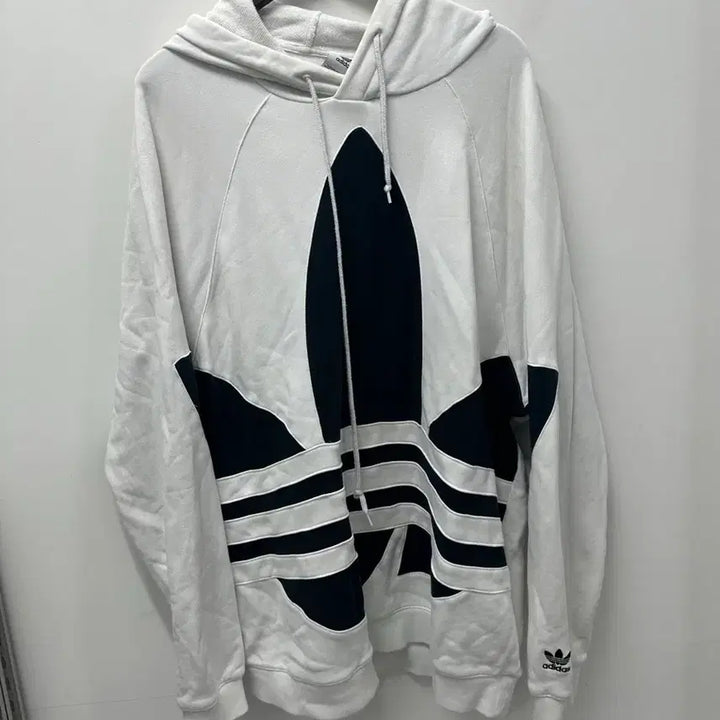 [BUNJANG] Adidas Big Logo Hoodie White 110 / [만원 아라비아빈티지]아디다스 빅 로고 후드티 화이트 110