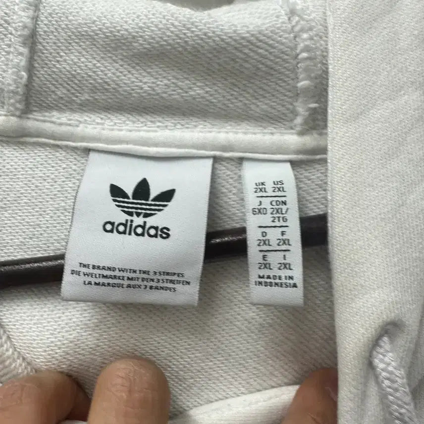 [BUNJANG] Adidas Big Logo Hoodie White 110 / [만원 아라비아빈티지]아디다스 빅 로고 후드티 화이트 110
