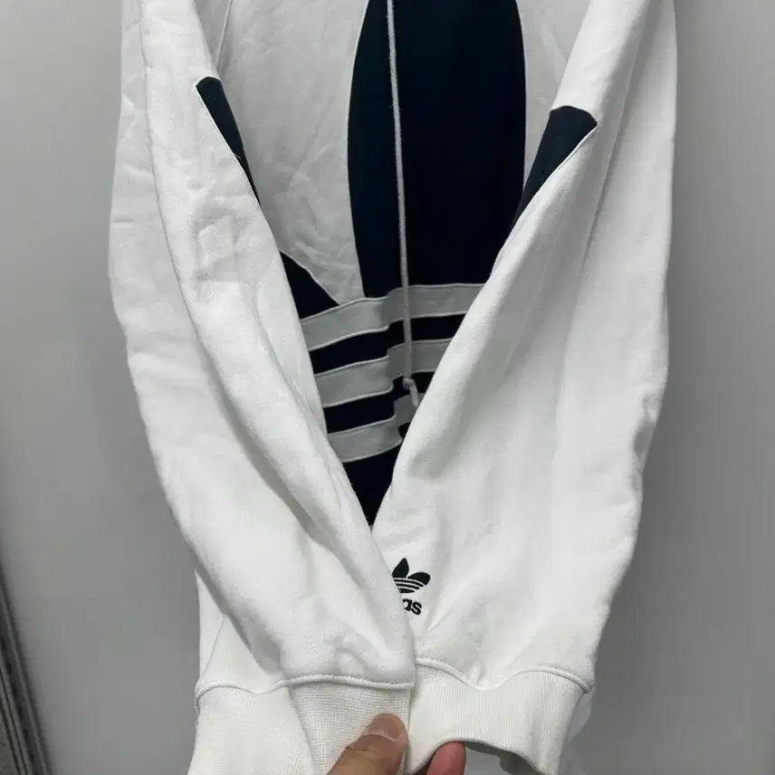 [BUNJANG] Adidas Big Logo Hoodie White 110 / [만원 아라비아빈티지]아디다스 빅 로고 후드티 화이트 110