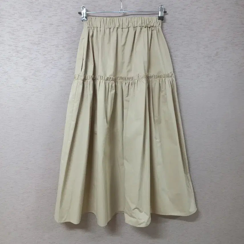 [BUNJANG] Beige Banding Long Skirt / B5-7/베이지 밴딩 롱스커트 여성