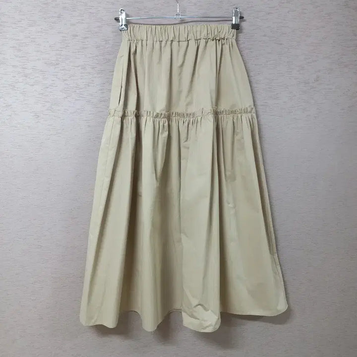 [BUNJANG] Beige Banding Long Skirt / B5-7/베이지 밴딩 롱스커트 여성