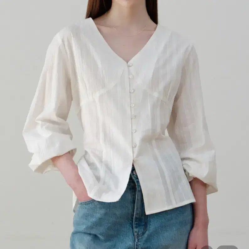 [BUNJANG] Ourcommos Shirring Blouse / 새상품 아워코모스 블라우스
