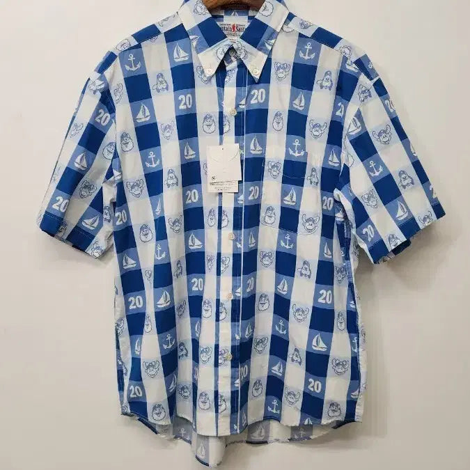 [BUNJANG] Captain Santa Kara Short Sleeve Shirt / 캡틴산타 카라반팔셔츠