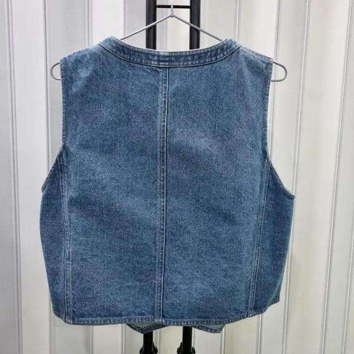 [BUNJANG] Blue Denim Vest Button Vest / 청 데님 조끼 여성용 단추 베스트