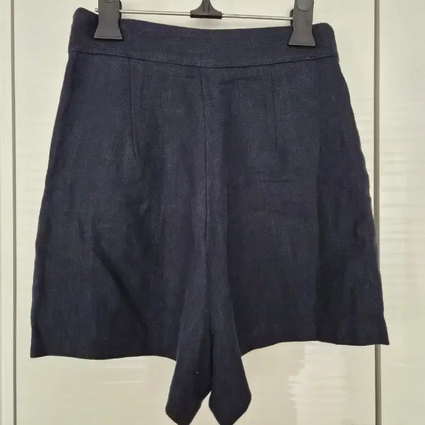 [BUNJANG] Navy Belt Wrap Shorts / 네이비 벨트 랩 숏팬츠