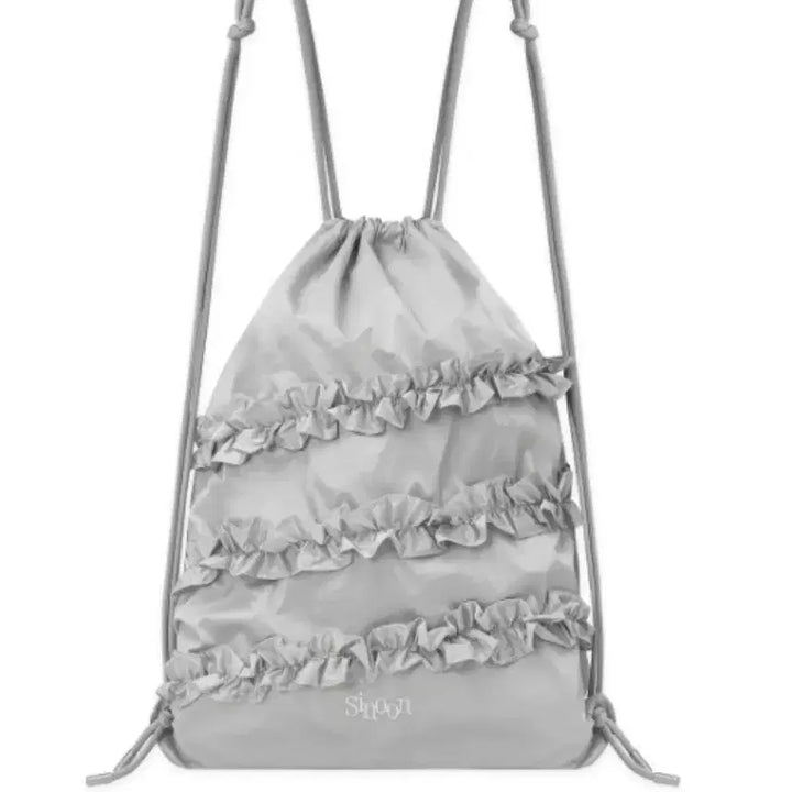 [BUNJANG] Sinoon Ruffle String Bag Silver / 새상품 Sinoon ruffle string bag 시눈 스트링백
