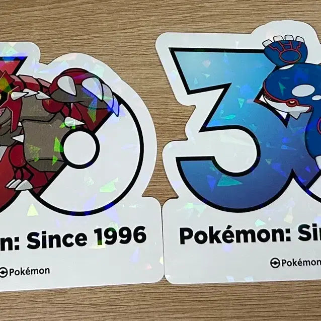 [BUNJANG] Pokemon 30th Anniversary Hologram Sticker Set - Groudon &amp; Kyogre / [포켓몬 30주년 기념 로고 스티커]그란돈, 가이오가