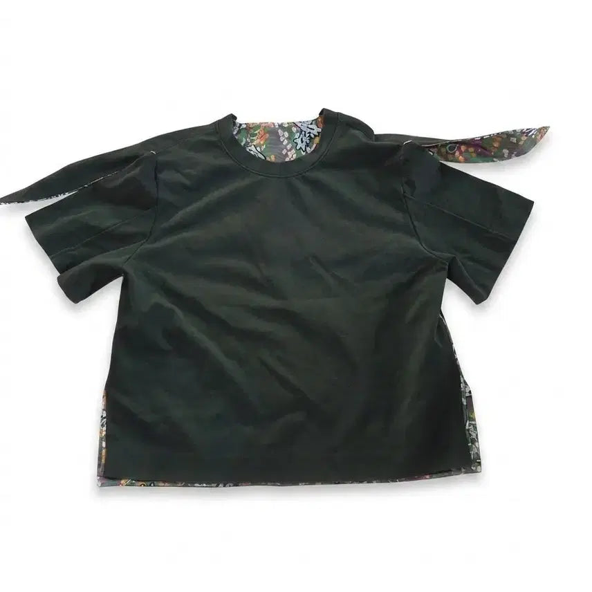 [BUNJANG] System Flower Print Short Sleeve T-Shirt / 시스템 플라워 안감 포인트 반팔 티셔츠