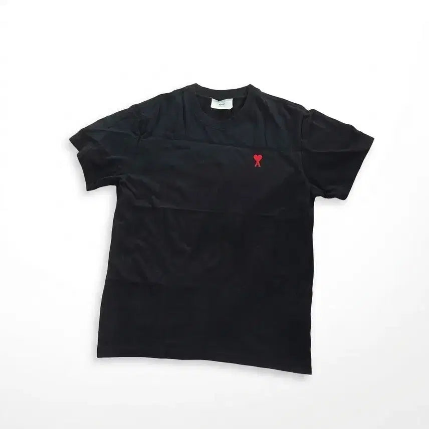 [BUNJANG] Ami Small Heart Black Short-Sleeve T-Shirt / 아미 스몰 하트 블랙 반팔 티셔츠