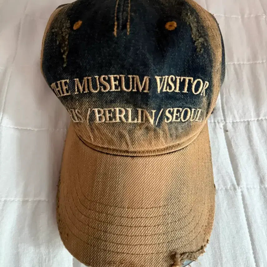 [BUNJANG] The Museum Visitor Washed Denim Ball Cap Yellow/Blue / 더뮤지엄비지터 데님 볼캡 워싱 Yellow/Blue
