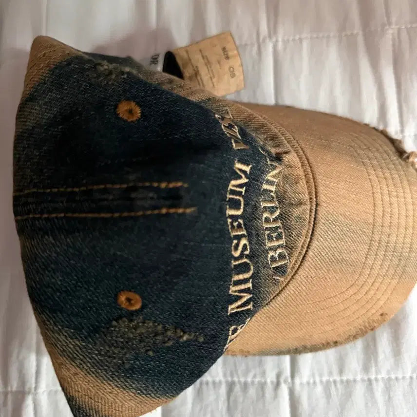 [BUNJANG] The Museum Visitor Washed Denim Ball Cap Yellow/Blue / 더뮤지엄비지터 데님 볼캡 워싱 Yellow/Blue