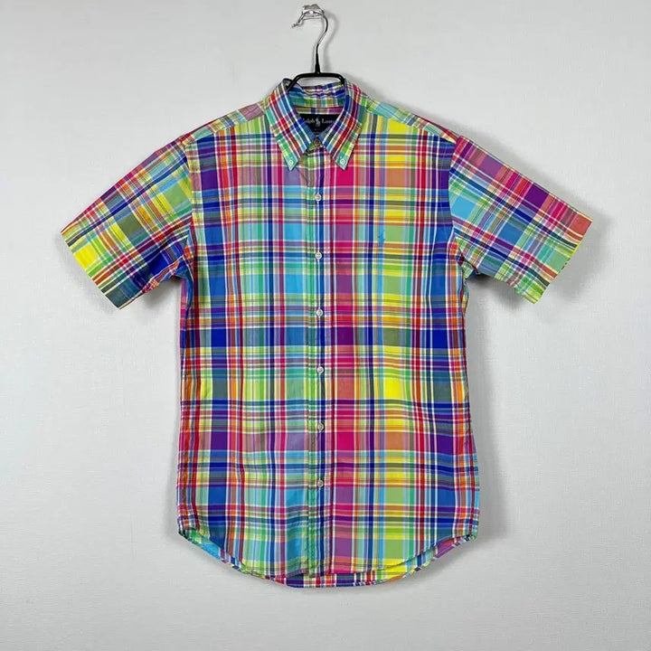 [BUNJANG] Polo Ralph Lauren Multicolor Check Short Sleeve Shirt / 폴로 랄프로렌 멀티컬러 체크 반팔 셔츠 남방 남S 라덴 빈티지