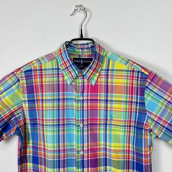 [BUNJANG] Polo Ralph Lauren Multicolor Check Short Sleeve Shirt / 폴로 랄프로렌 멀티컬러 체크 반팔 셔츠 남방 남S 라덴 빈티지