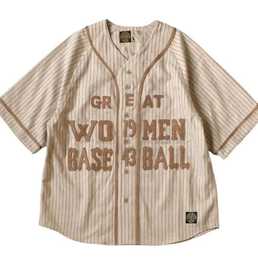 [BUNJANG] Kapital Wool Stripe Baseball Shirt Size 4 / 캐피탈 울 스트라이프 씬 그레이트 위민 베이스볼 셔츠 키나리 4